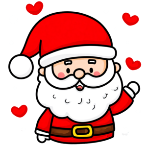 Download cartoon santa claus with hearts face icon png online