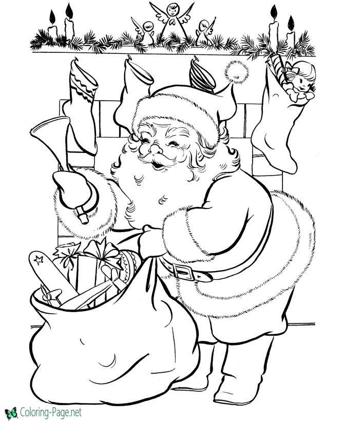 Santa coloring pages