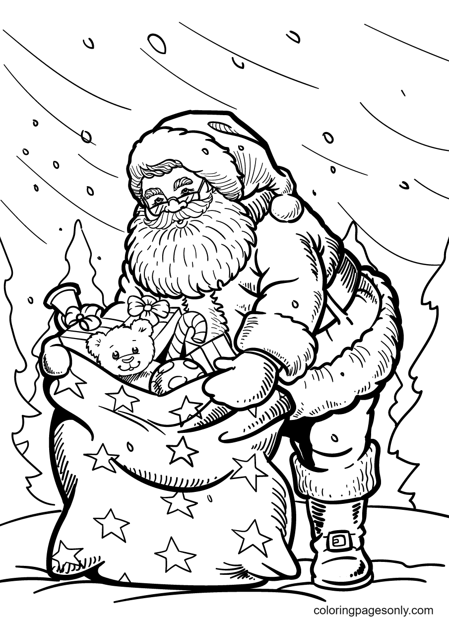 Santa claus coloring pages printable for free download