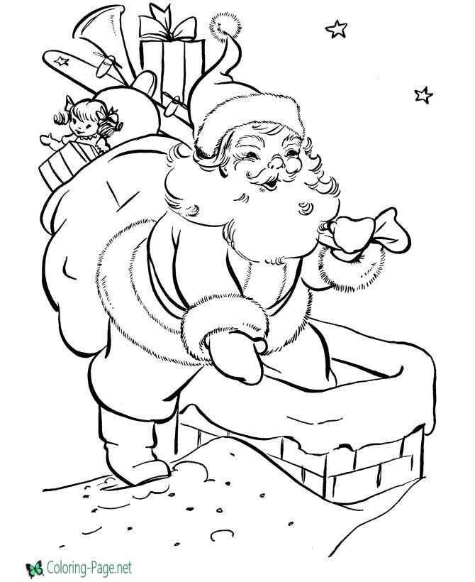 Santa coloring pages