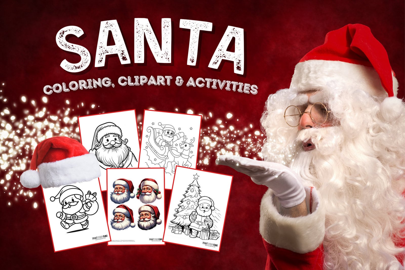 Cute santa claus coloring pages for craft learning fun plus twas the night before christmas at