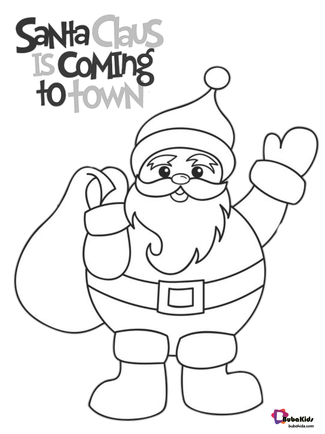 Festive santa claus christmas coloring page