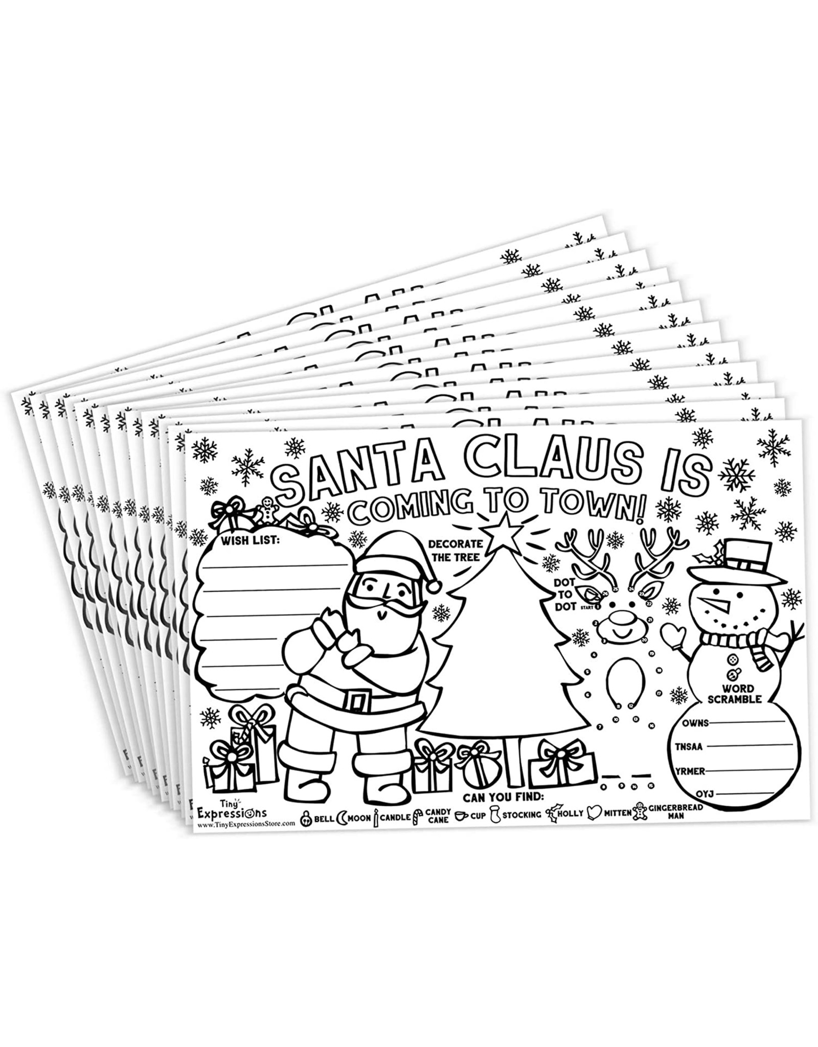 Christmas coloring placemats