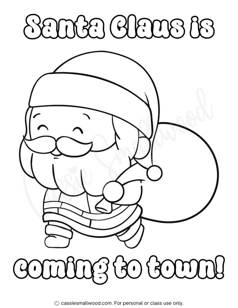 Cutest santa coloring pages