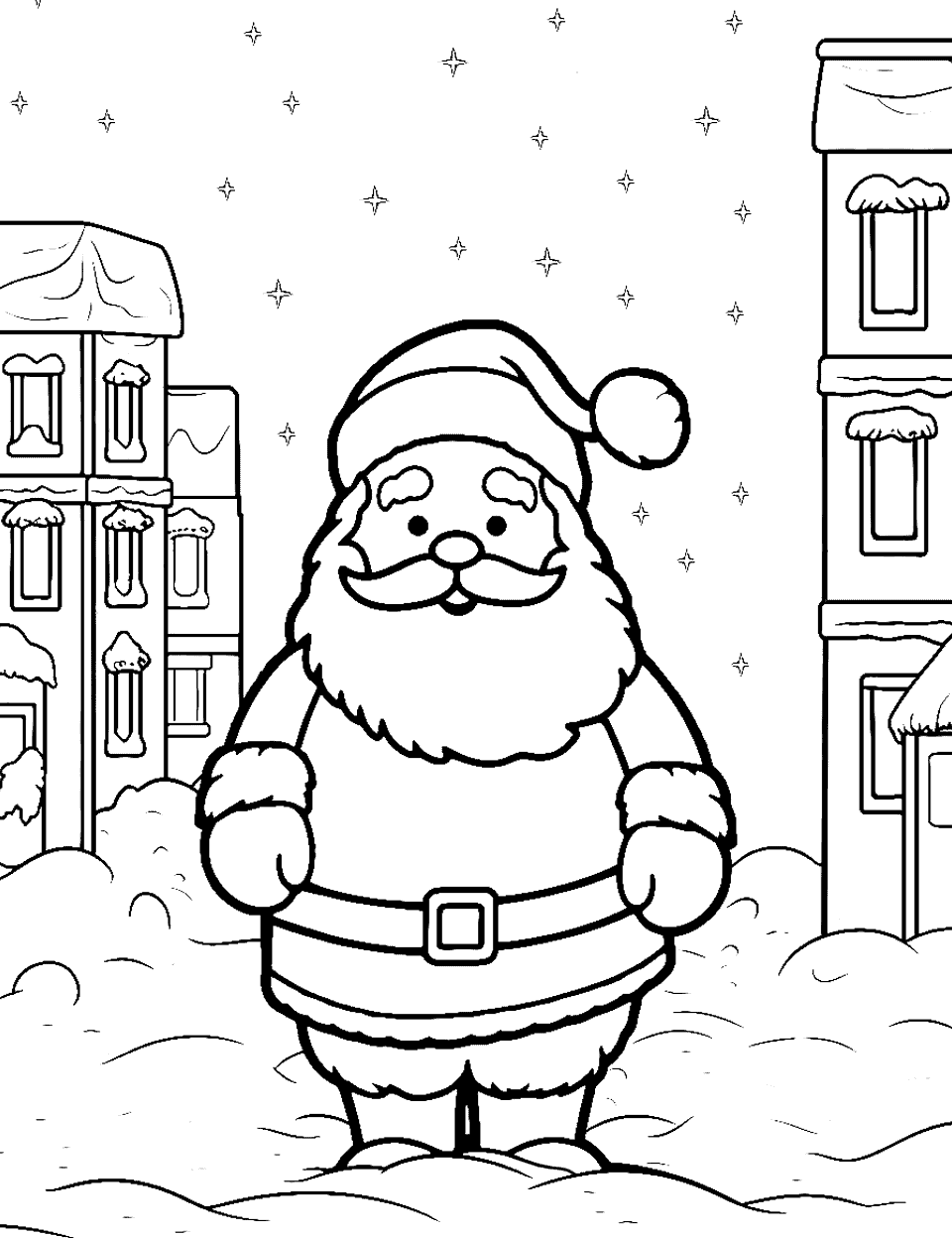 Santa coloring pages free printable sheets