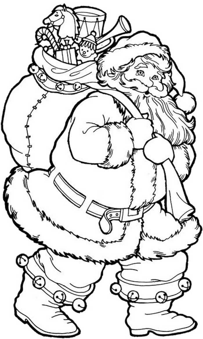 Printable santa coloring pages pdf for kids