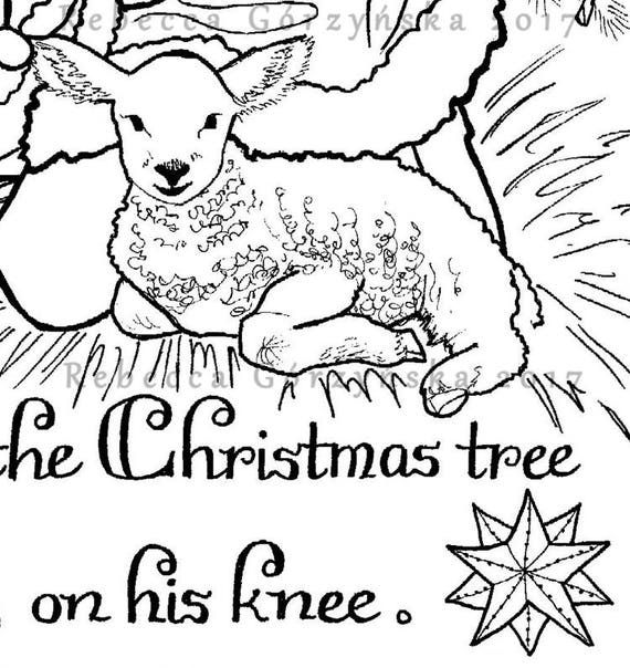 Kneeling santa coloring page christmas tree saint nicholas christ child baby jesus santa claus lamb catholic christian