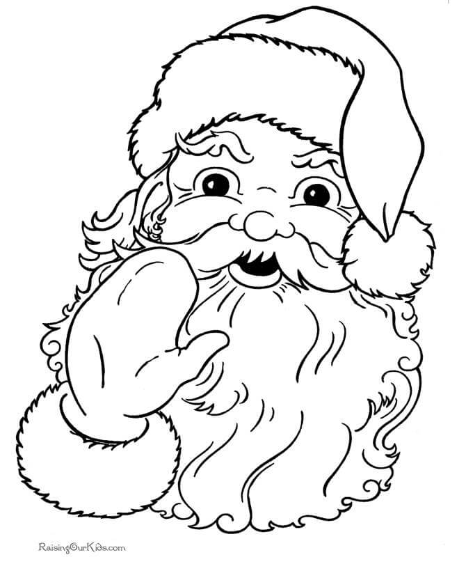 Santa claus greeting coloring page
