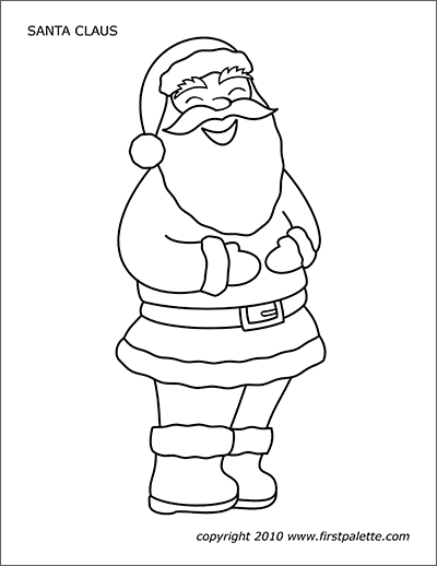 Santa claus free printable templates coloring pages