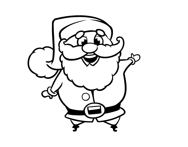 Funny santa claus coloring page