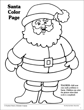 Santa coloring page printable coloring pages
