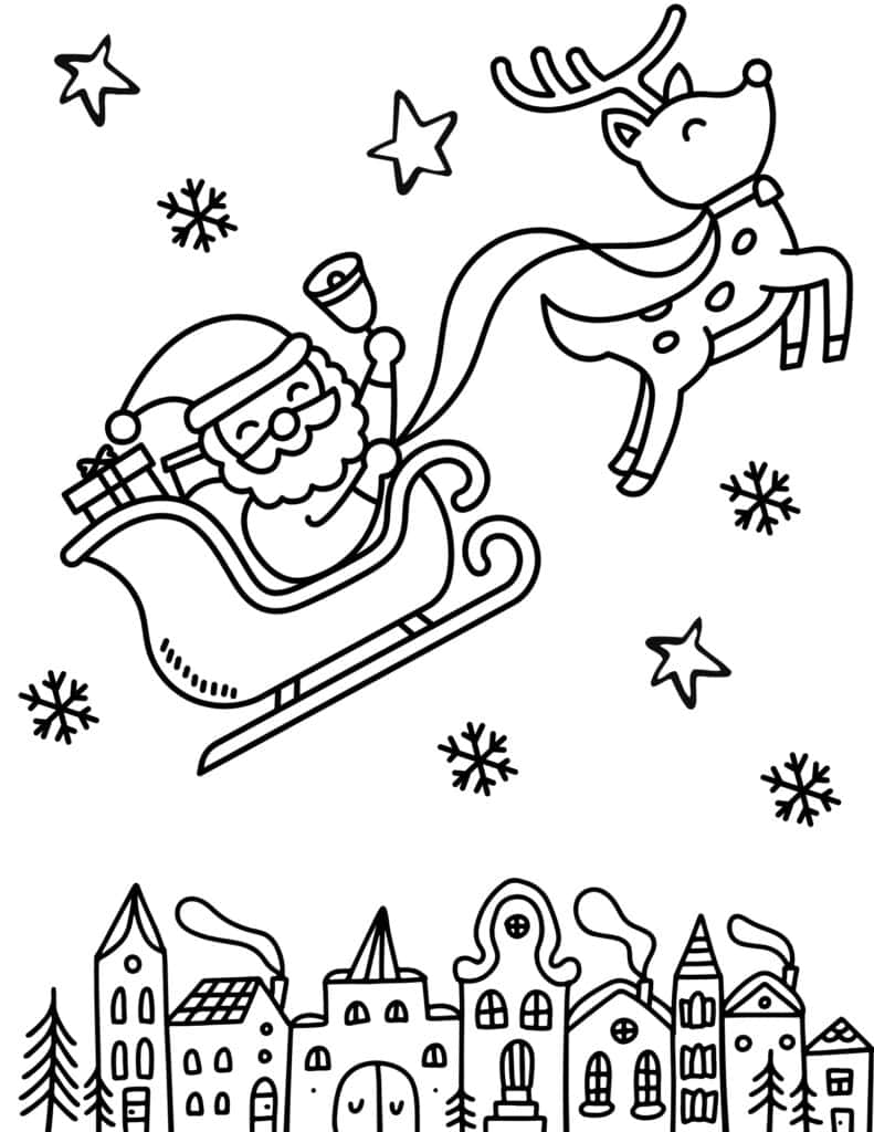 Free printable santa coloring pages for kids