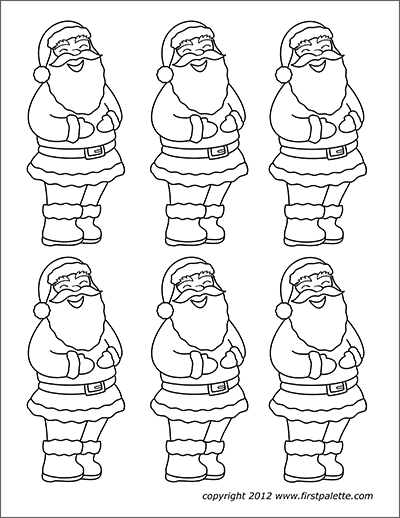 Santa claus free printable templates coloring pages