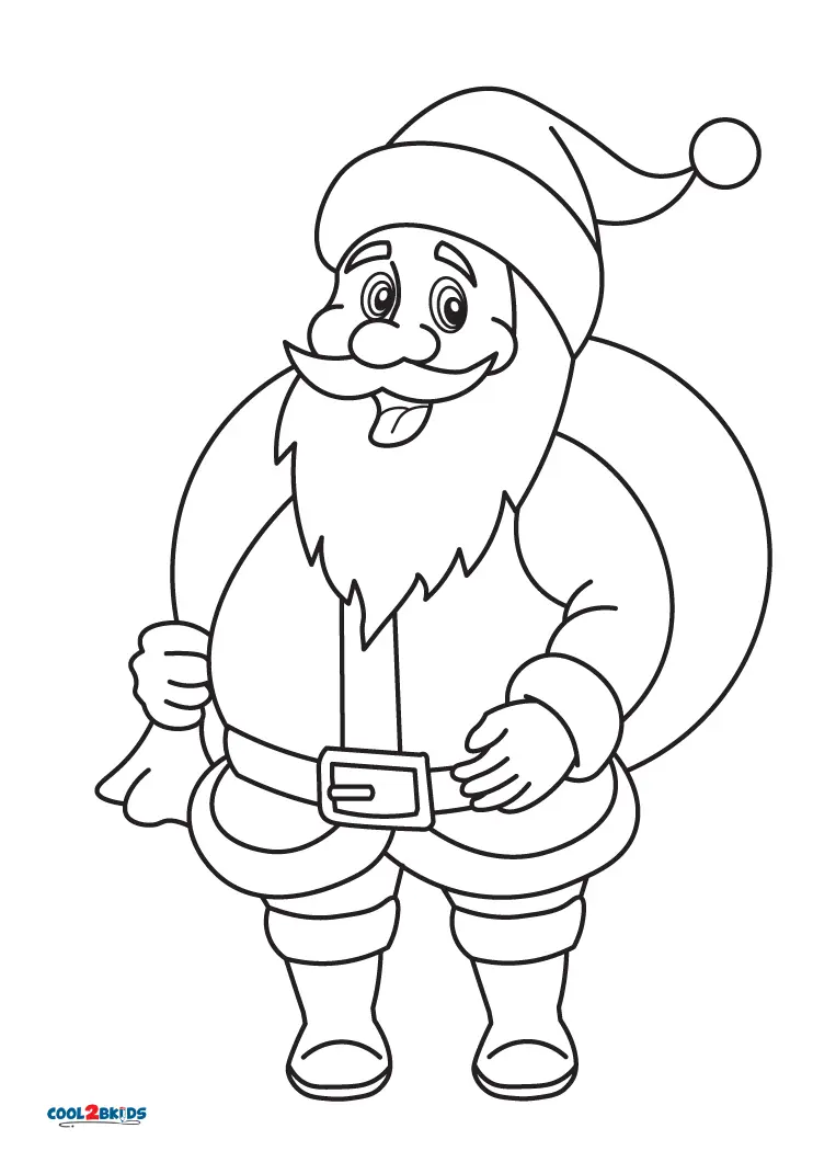 Free printable santa coloring pages for kids