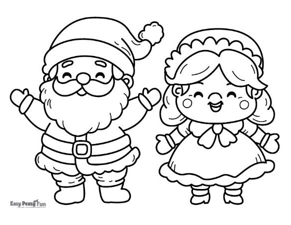 Printable santa coloring pages