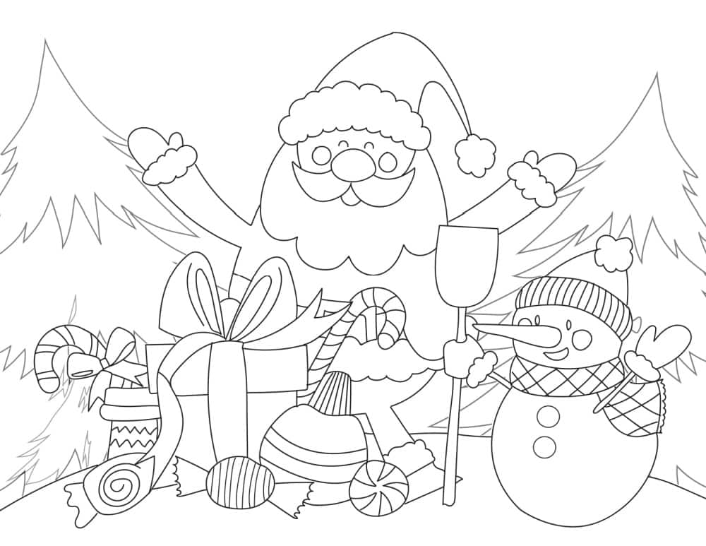 Free printable santa coloring pages