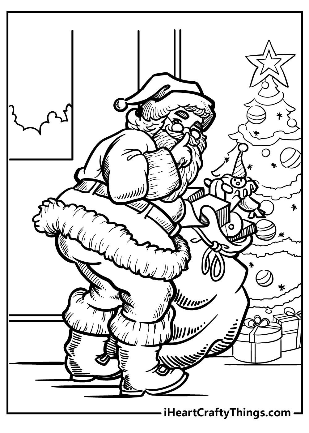 Free santa coloring pages