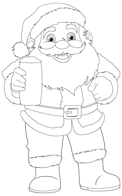 Santa coloring page vectors illustrations for free download