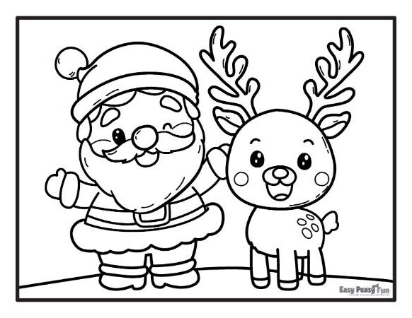 Printable santa coloring pages