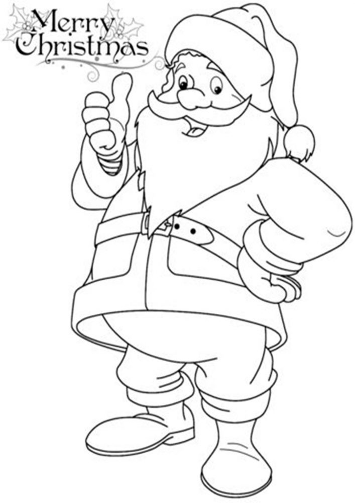 Free printable santa coloring pages for kids