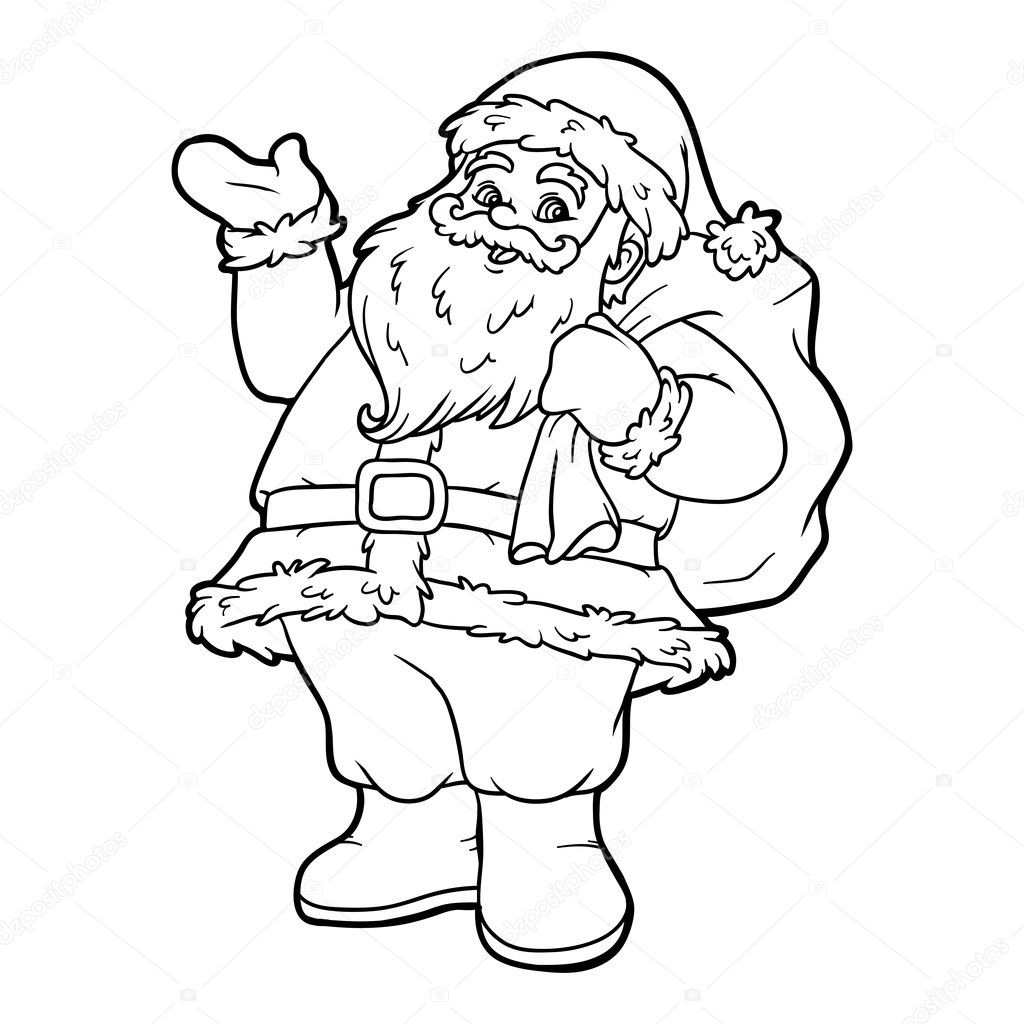 Coloring book santa claus stock vector by ksenyasavva