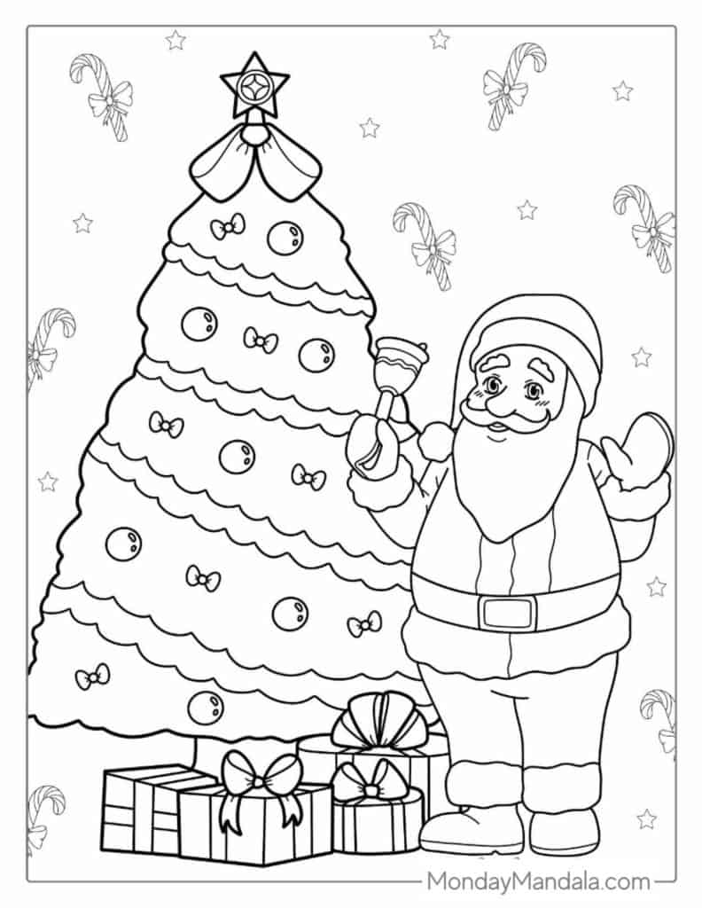 Santa coloring pages free pdf printables