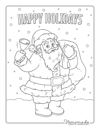 Best santa coloring pages for kids adults free printable pdfs