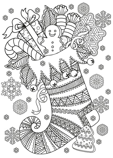 Thousand christmas adult anti stress coloring page royalty