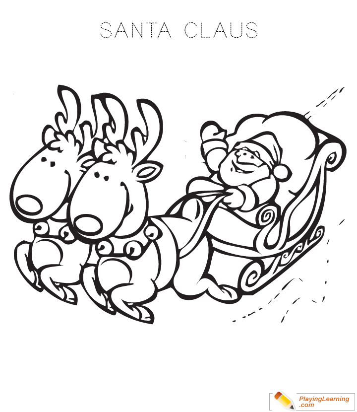Santa claus sleigh coloring page free santa claus sleigh coloring page