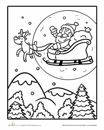 Santa sleigh worksheet education christmas coloring pages merry christmas coloring pages printable christmas coloring pages