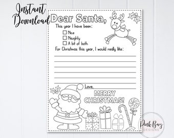 Letter to santa coloring page santa letter letter to santa kids letter to santa printable letter to santa christmas wish list santa