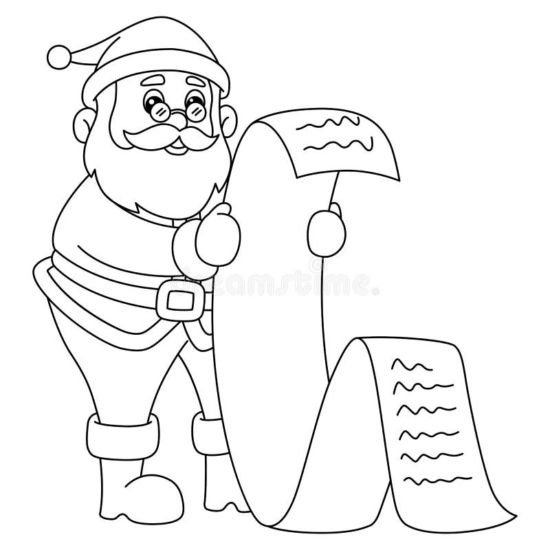 Santa list coloring stock illustrations â santa list coloring stock illustrations vectors clipart