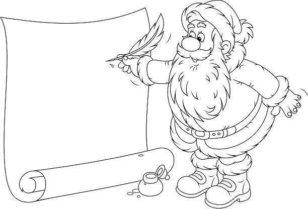 Santa claus writing stock illustration