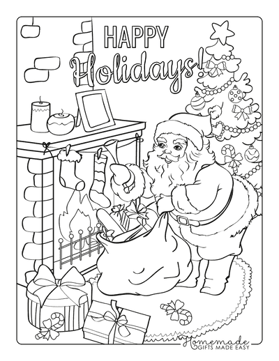 Best santa coloring pages for kids adults free printable pdfs