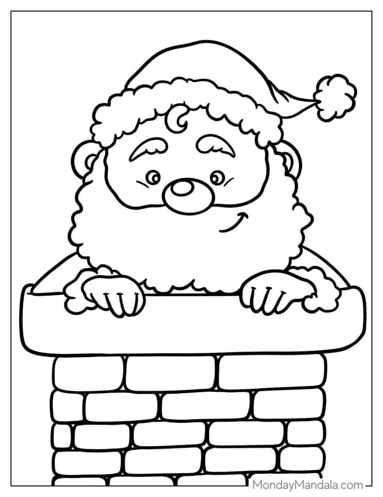 Santa coloring pages free pdf printables