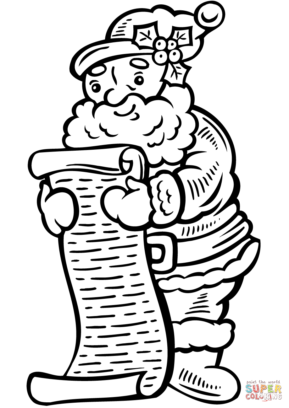 Christmas list coloring page free printable coloring pages