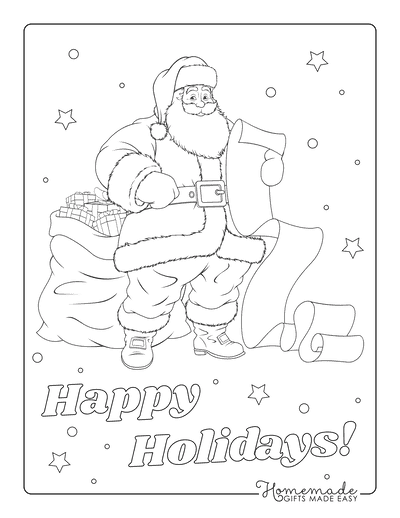 Best santa coloring pages for kids adults free printable pdfs