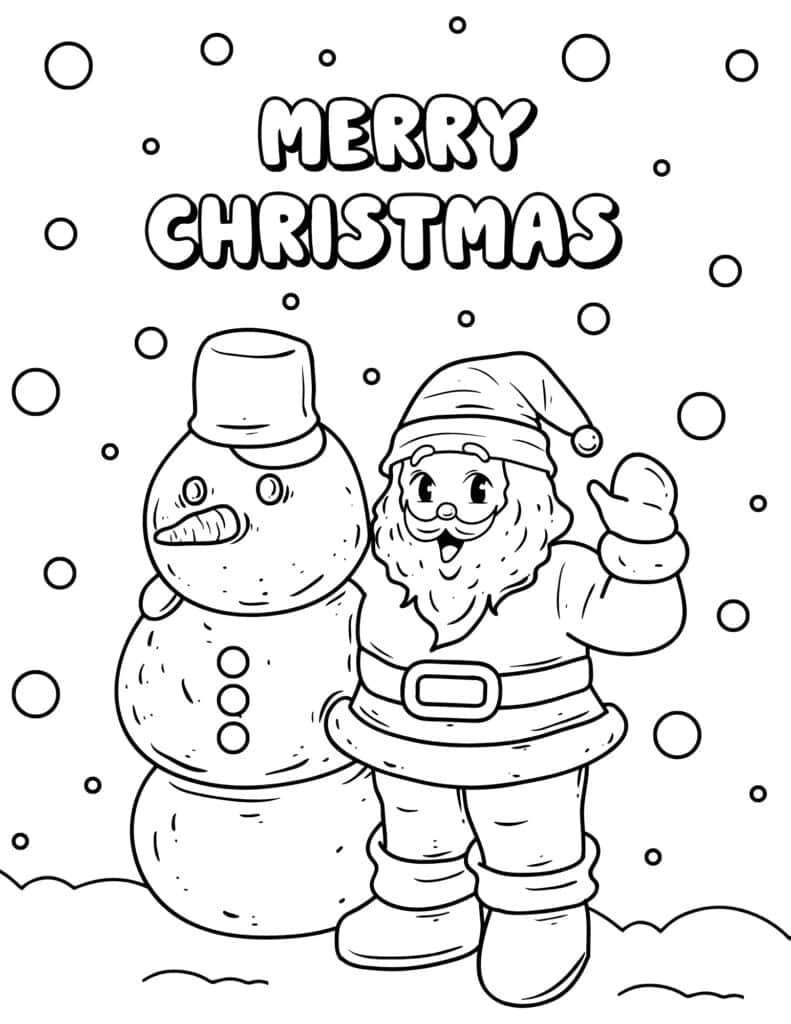 Free printable santa coloring pages for kids