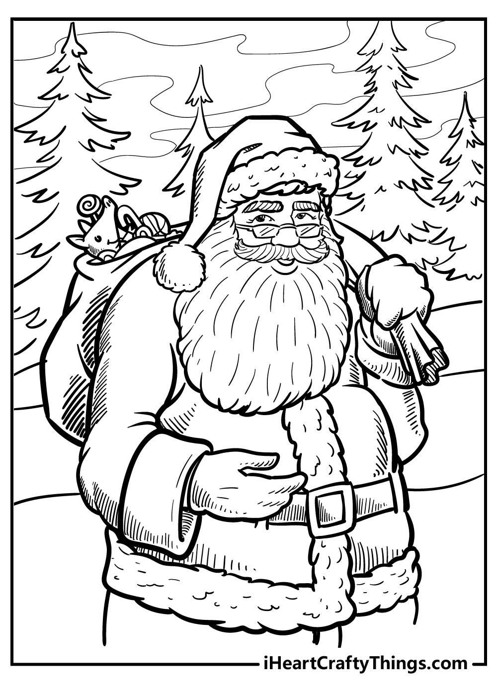 Free santa coloring pages