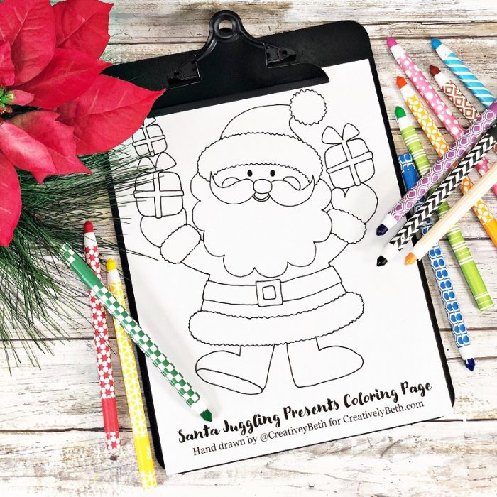 Free santa coloring page for christmas fun