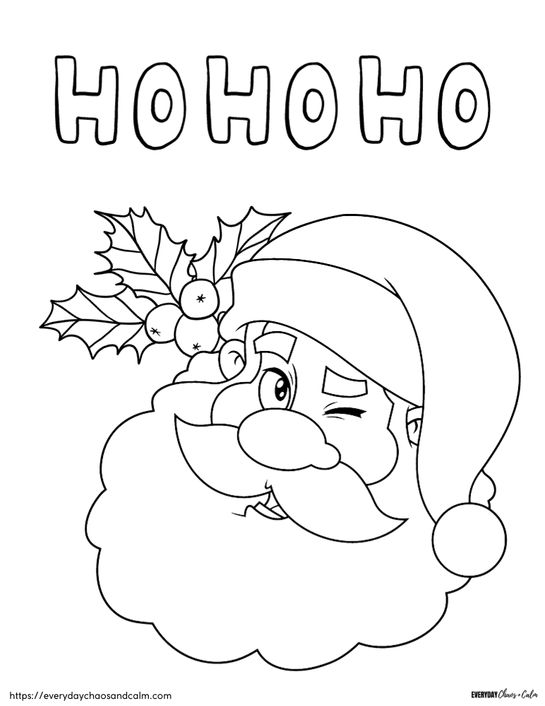 Free christmas santa coloring pages for kids