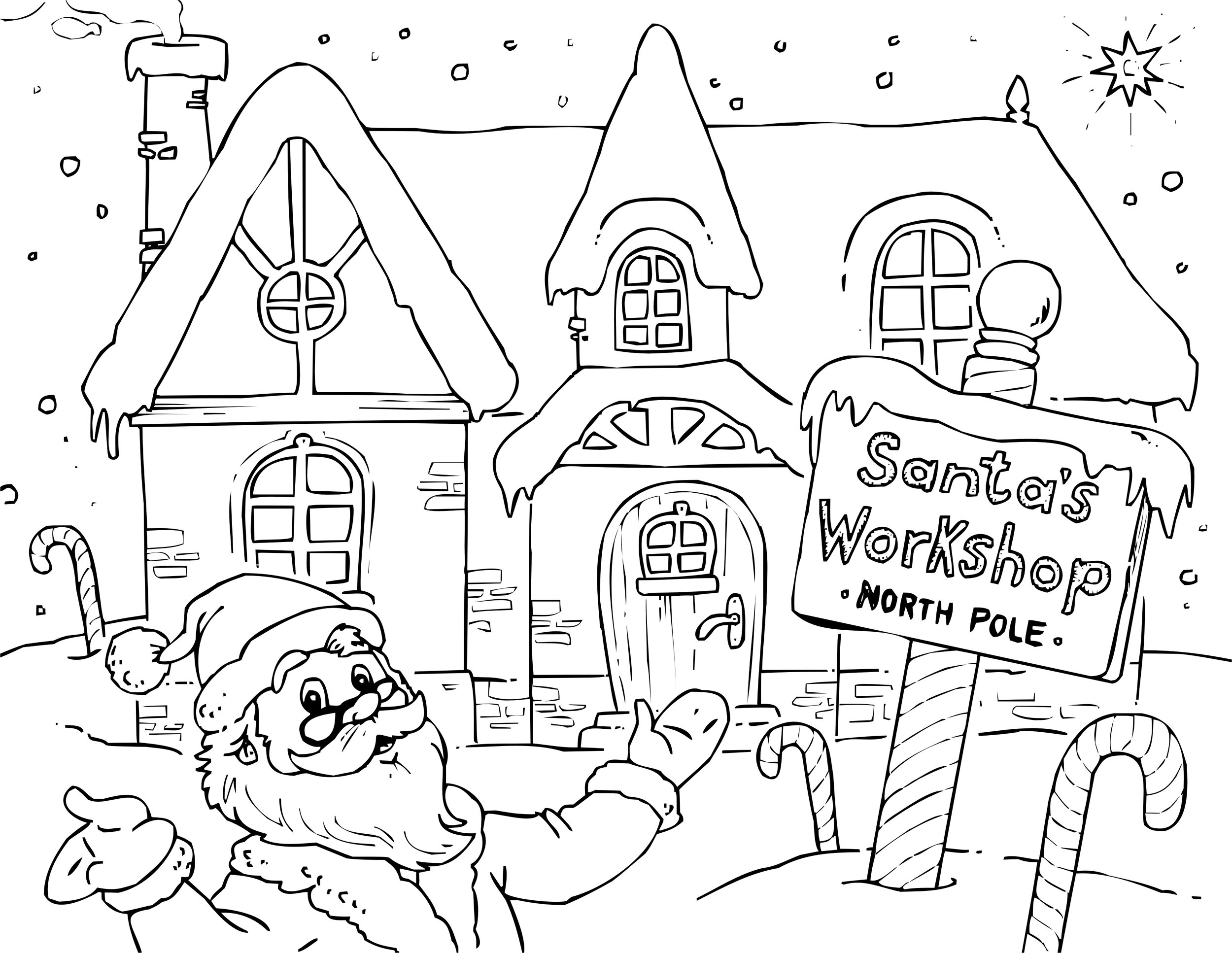 Free santas workshop coloring pages â sew cute patterns