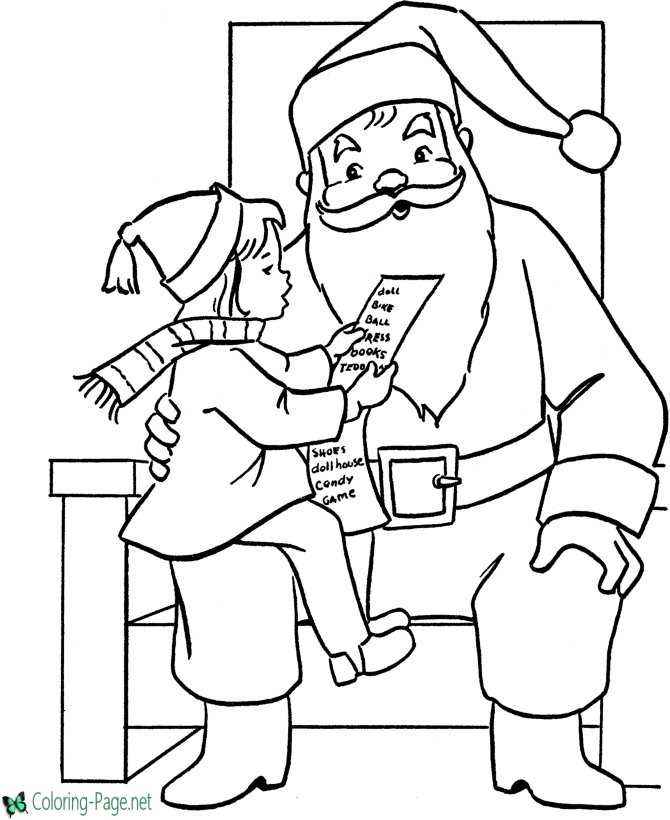 Santa coloring pages