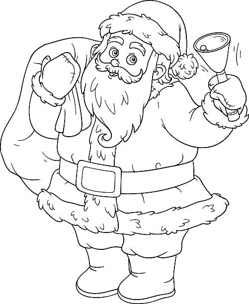 Santa claus coloring pictures for kids stock photos pictures royalty