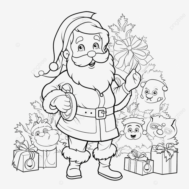 Count game with cartoon santa claus characters on christmas time coloring book page christmas drawing car drawing cartoon drawing png transparent image and clipart for free download