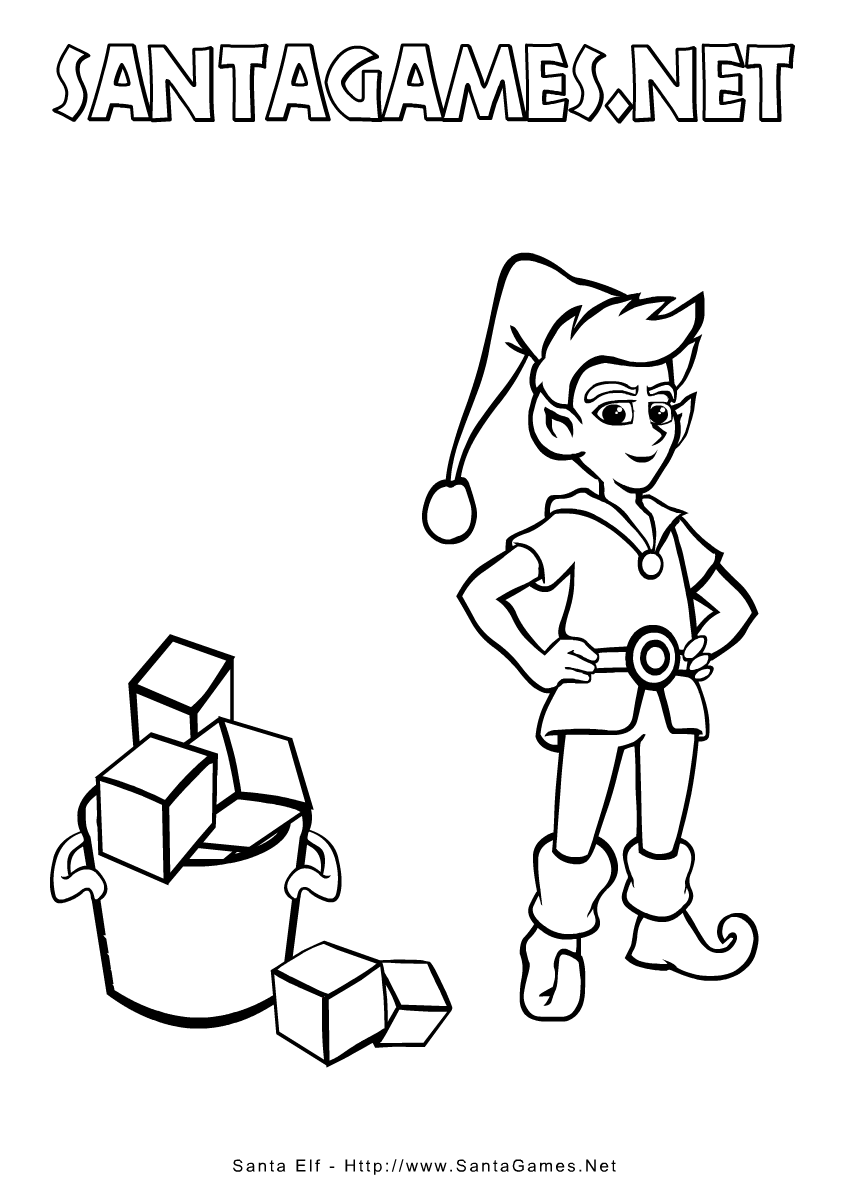 Christmas coloring pages ibereth elf