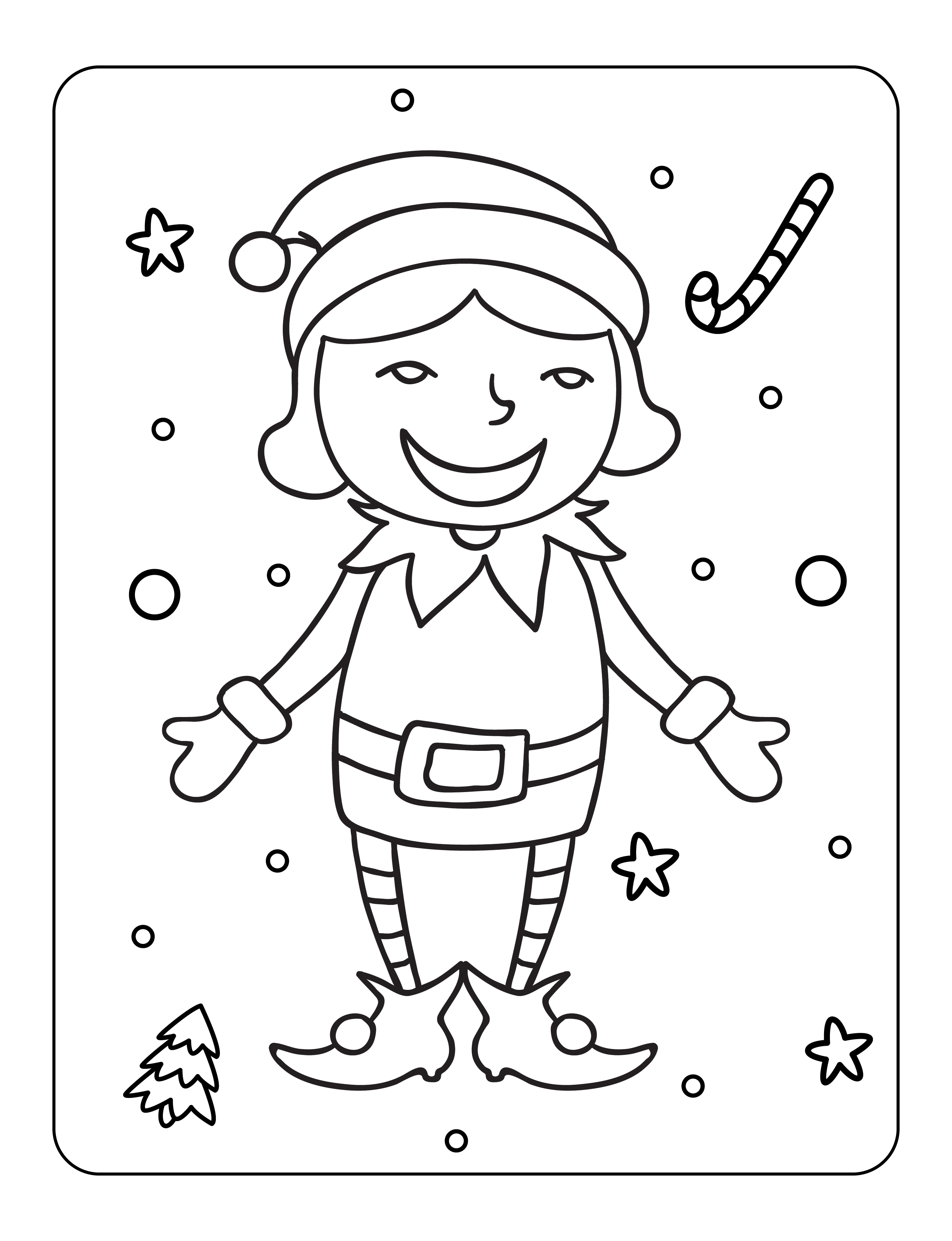 Elf coloring pages free christmas elves coloring pages