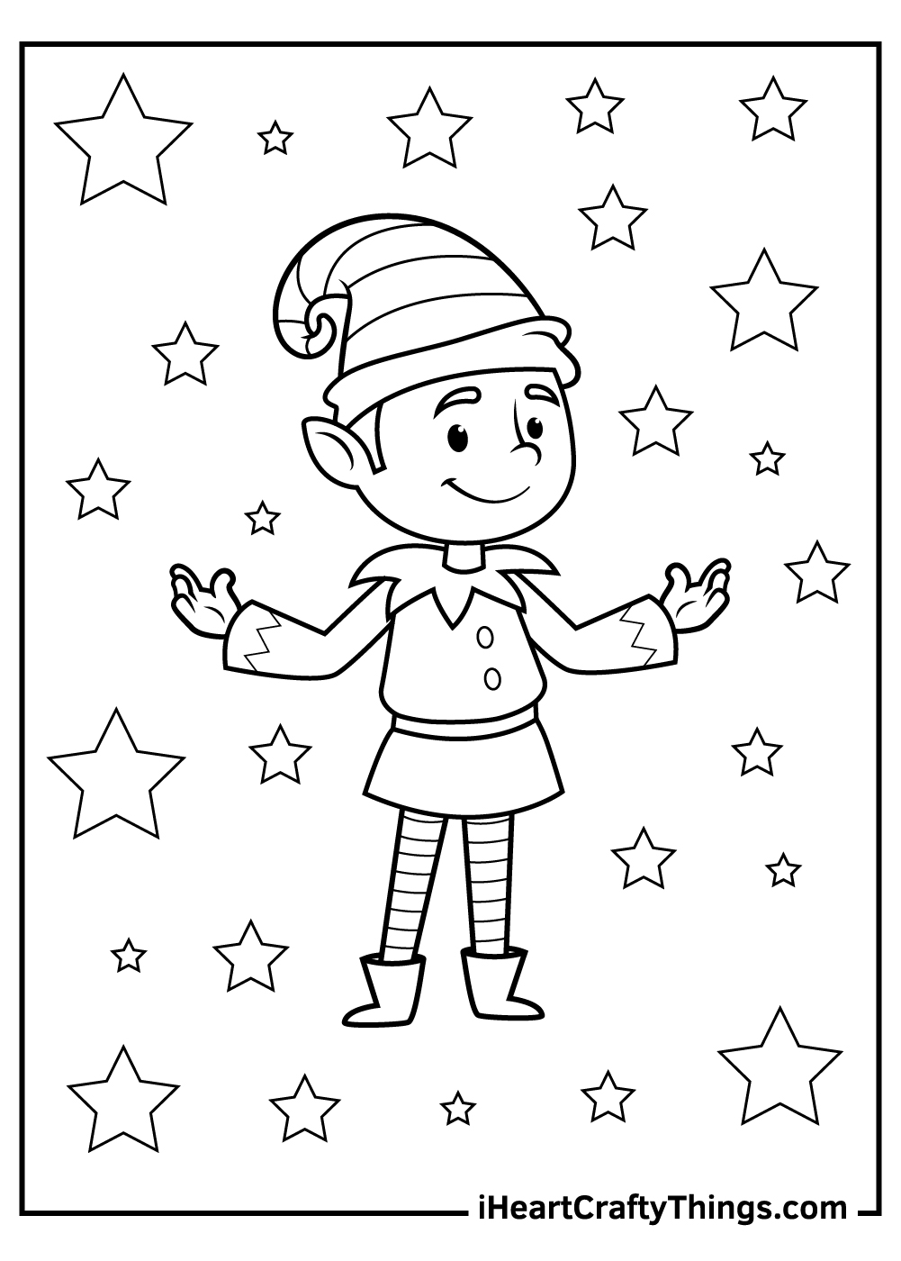 Christmas elves coloring pages free printables