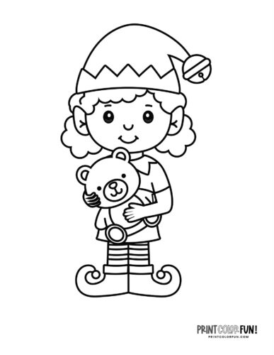 Cute christmas elves santas elves clipart coloring pages direct from the north pole at