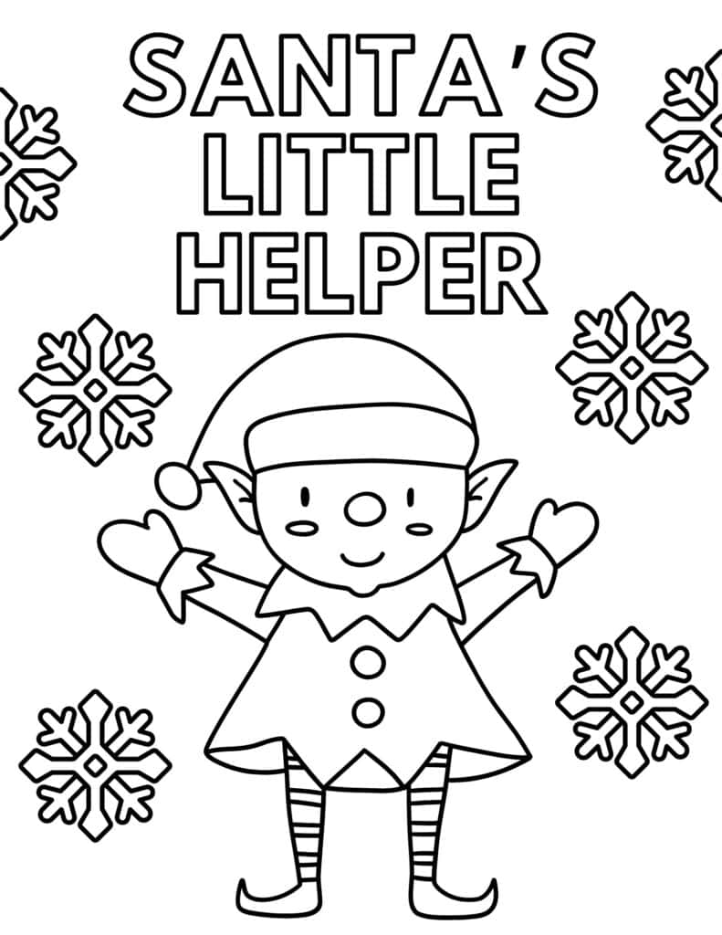 Free christmas elf coloring pages for kids